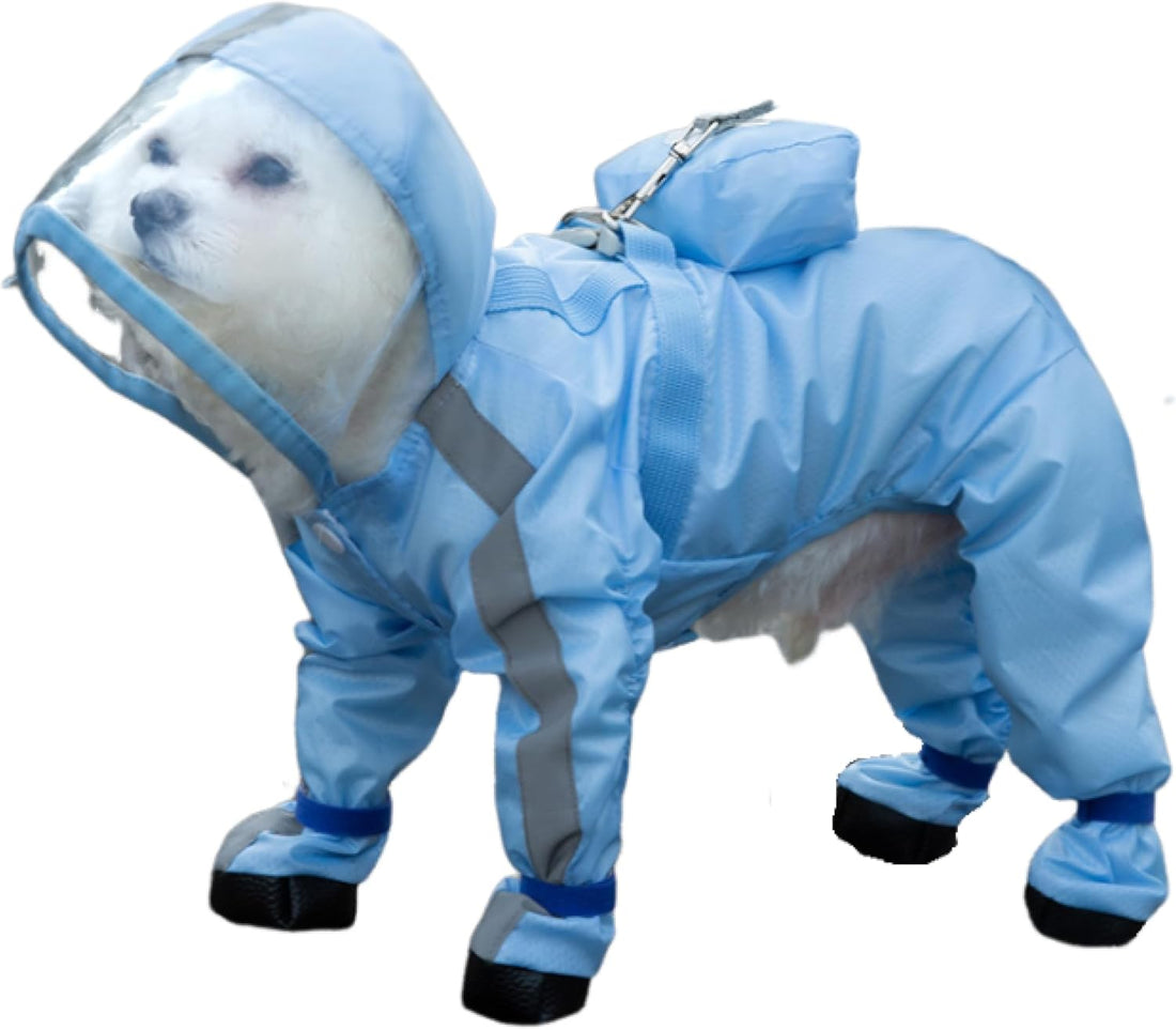 Full Coverage Small Dog Raincoat, Waterproof with Four-Leg Protection
