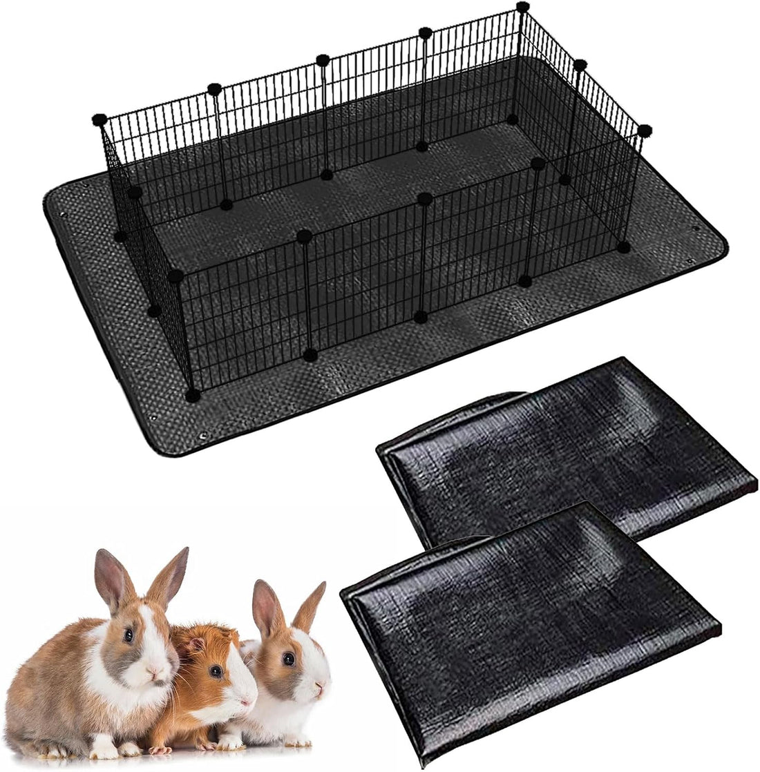 Oncpcare Waterproof Pet Playpen Mats for Rabbits 2 Pack, 59×39 in