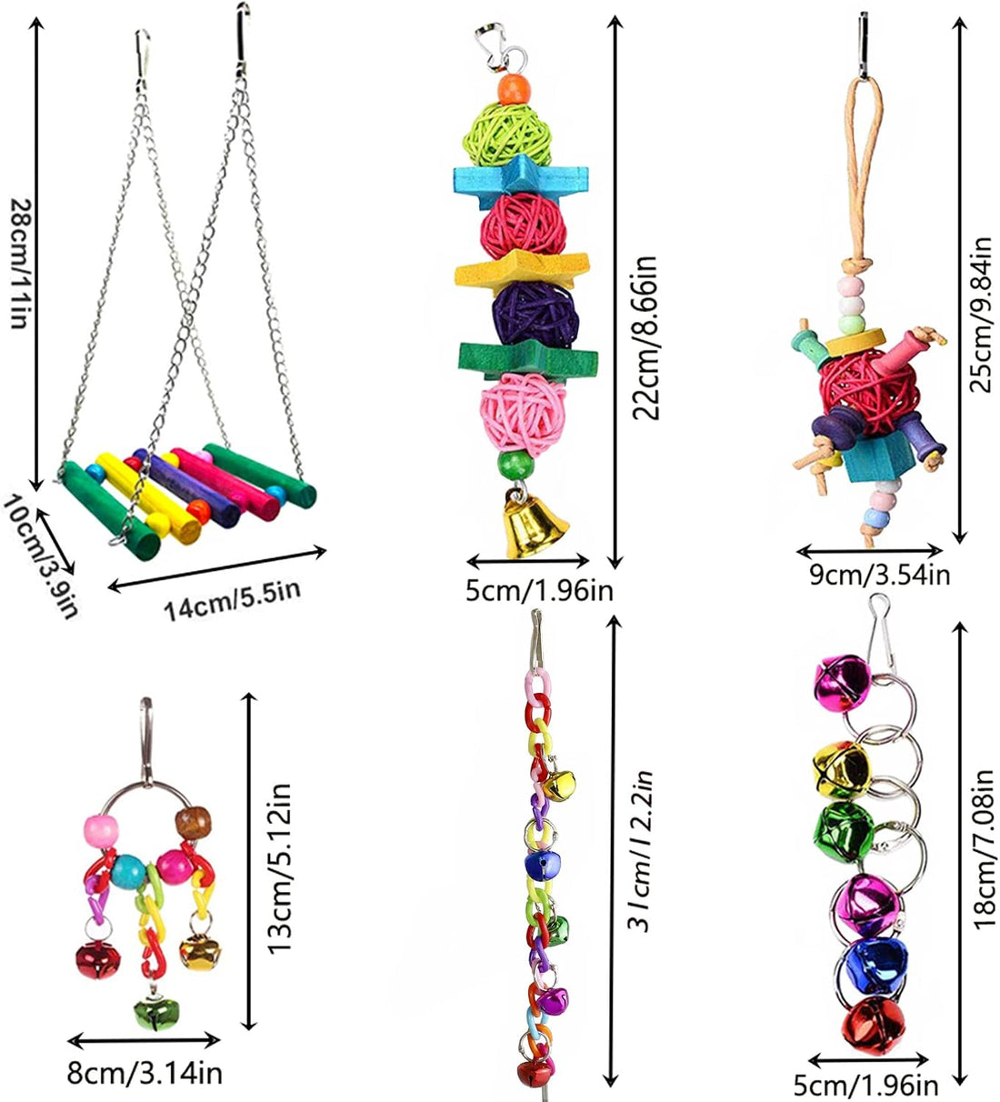 ESRISE 8 Pcs Parakeet Cockatiel Bird Toys