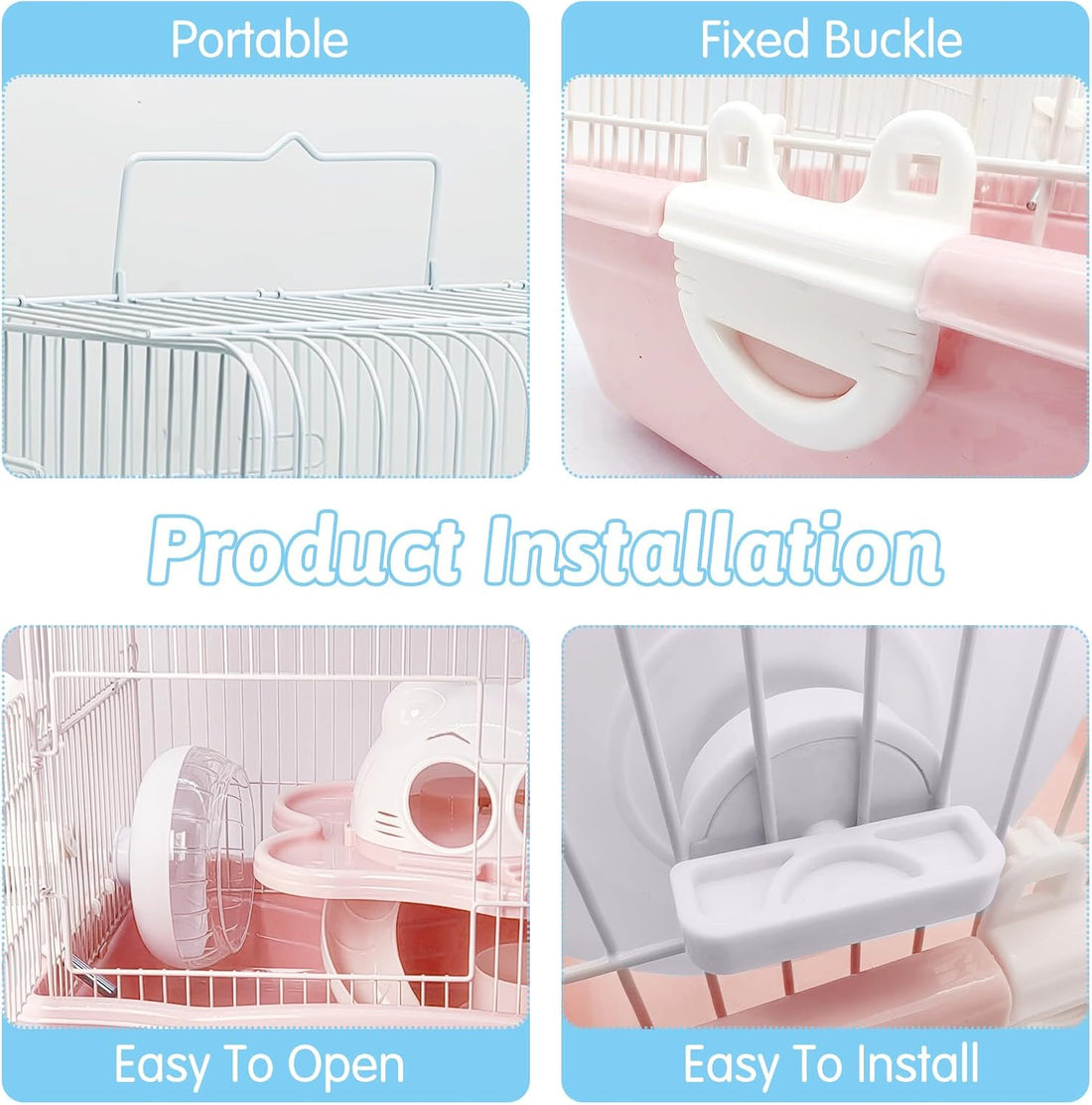 PINVNBY Dwarf Hamster Cage, Small Animal Cages