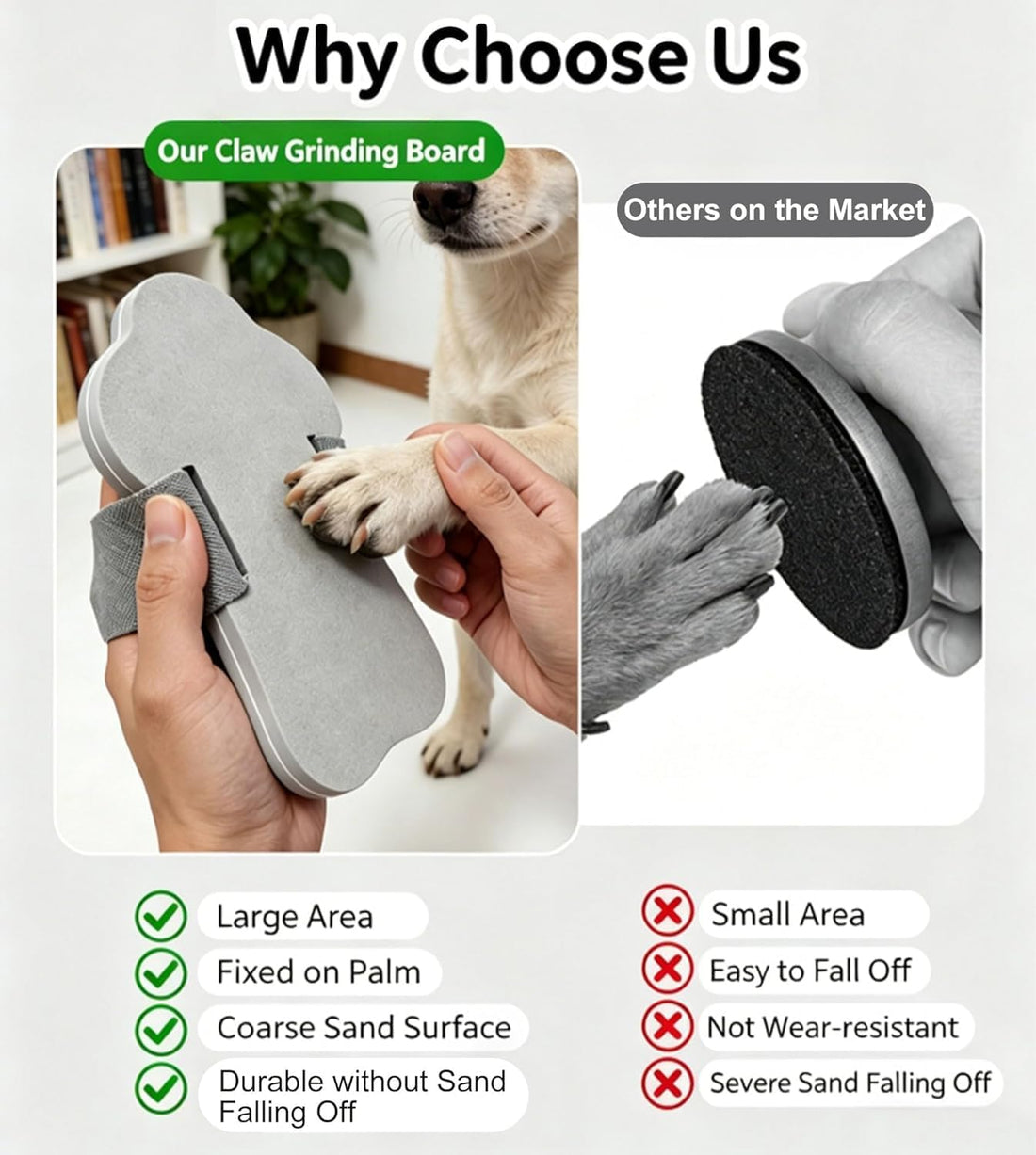 Dog Nail Scratch Board Handheld with Hand Strap, Frosted EVA