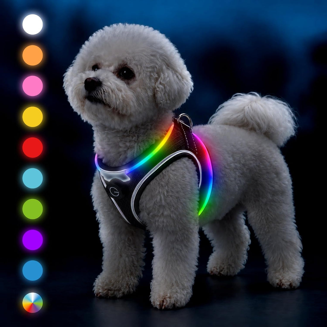 LED Dog Harness for Small Dogs Nighttime Safety Walks