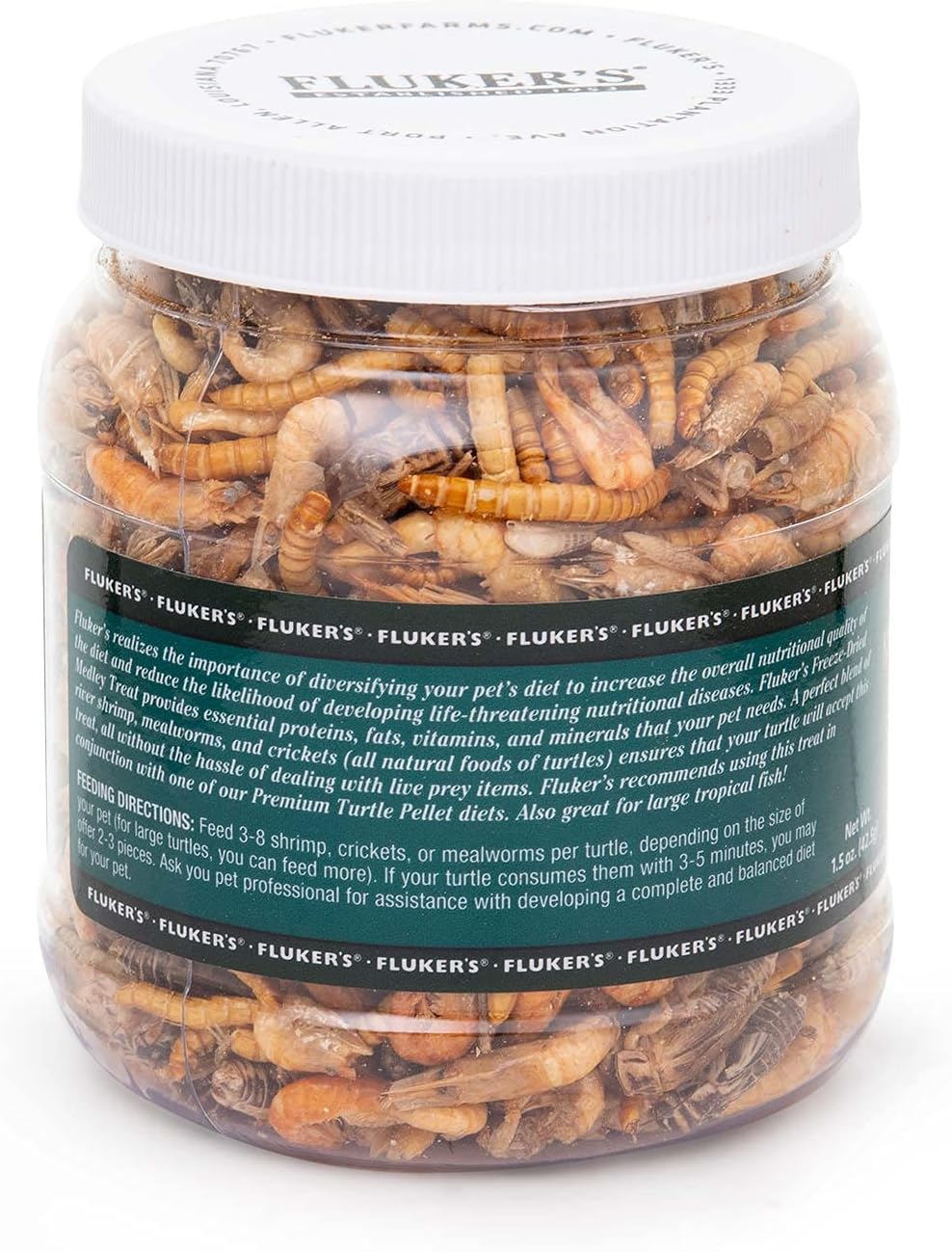 Fluker's Medley Treat for Aquatic Turtles, River Shrimp, Mealworms