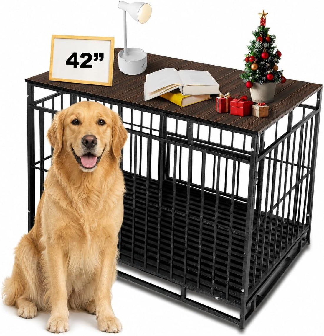 Petmystify Dog Crate Topper Metal with Magnets for 42 Inch Crate