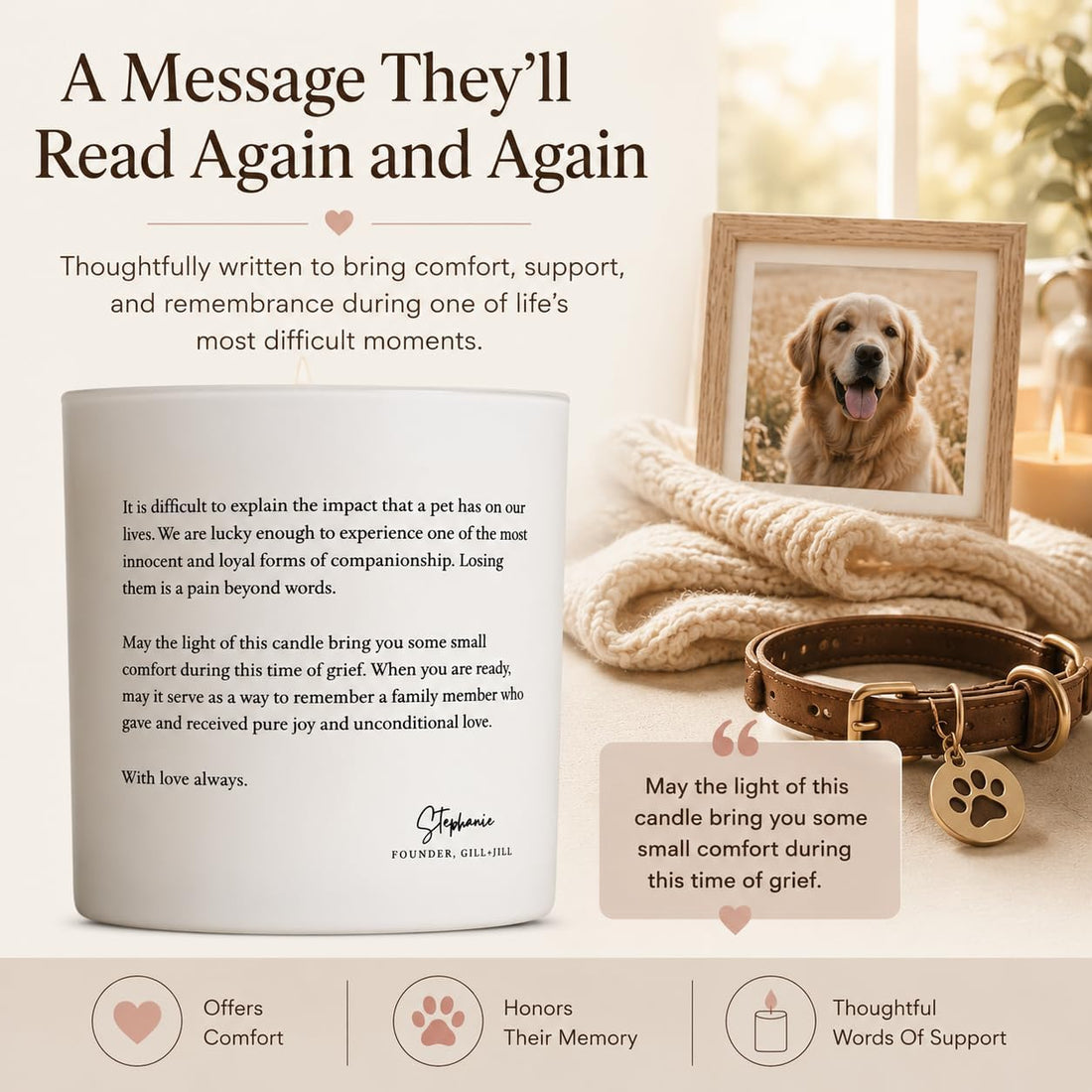 Premium Paw Prints Pet Memorial Candle – Paraffin-Free Soy Wax
