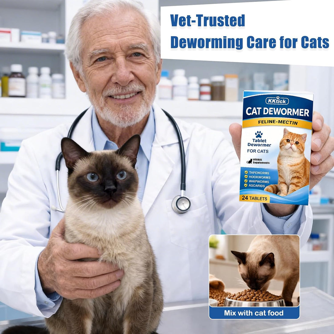 Cat Dewormer for Cats & Kittens, Dewormer Tablets