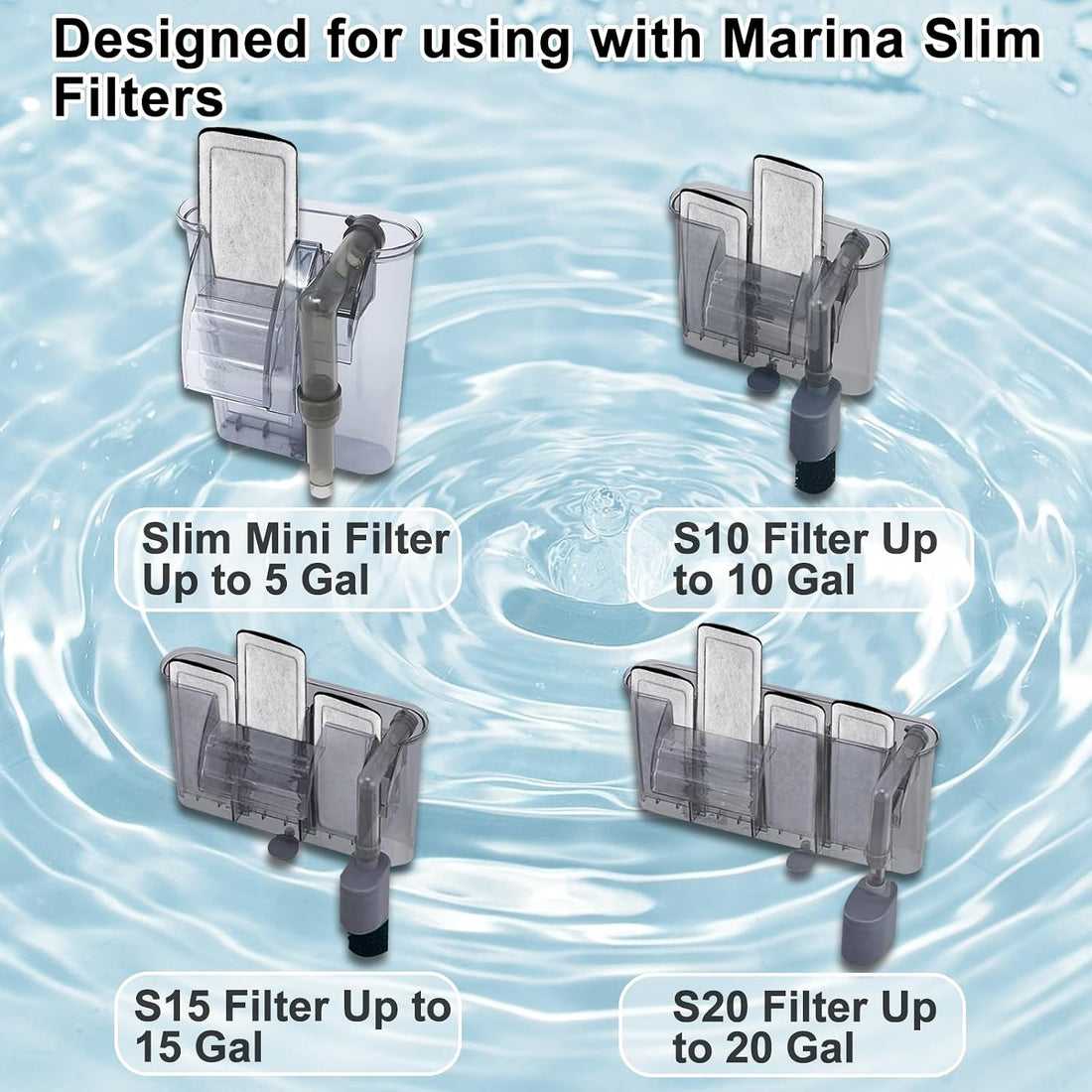 Pryitier 8 Pack Filter Cartridge for Marina Slim Filter S10/S15/S20