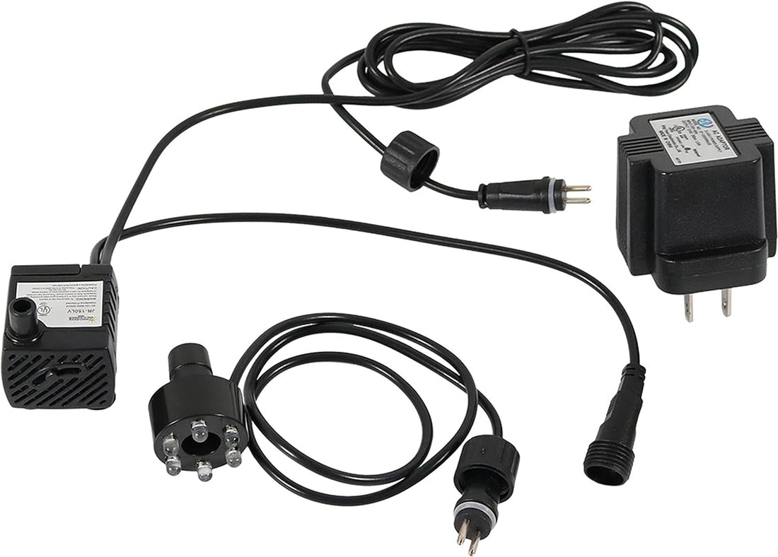 Sunnydaze 40GPH Submersible Fountain Pump with White LED & Transformer