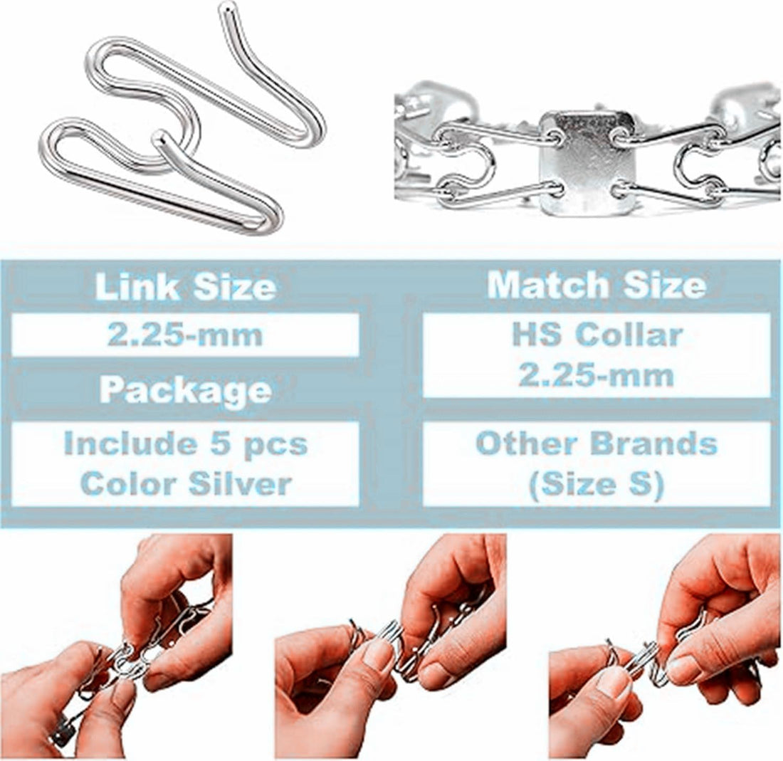 Stainless Steel Dog Collar Extra Links Designed for 2.25mm H-S Collar