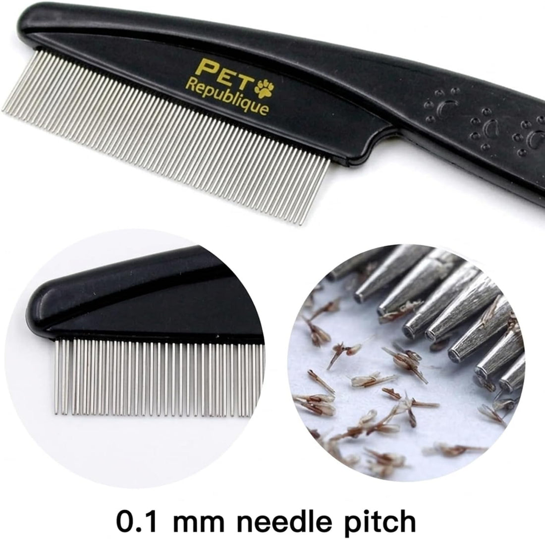 Pet Republique Dog and Cat Flea Comb - Fine and Flexible Pins