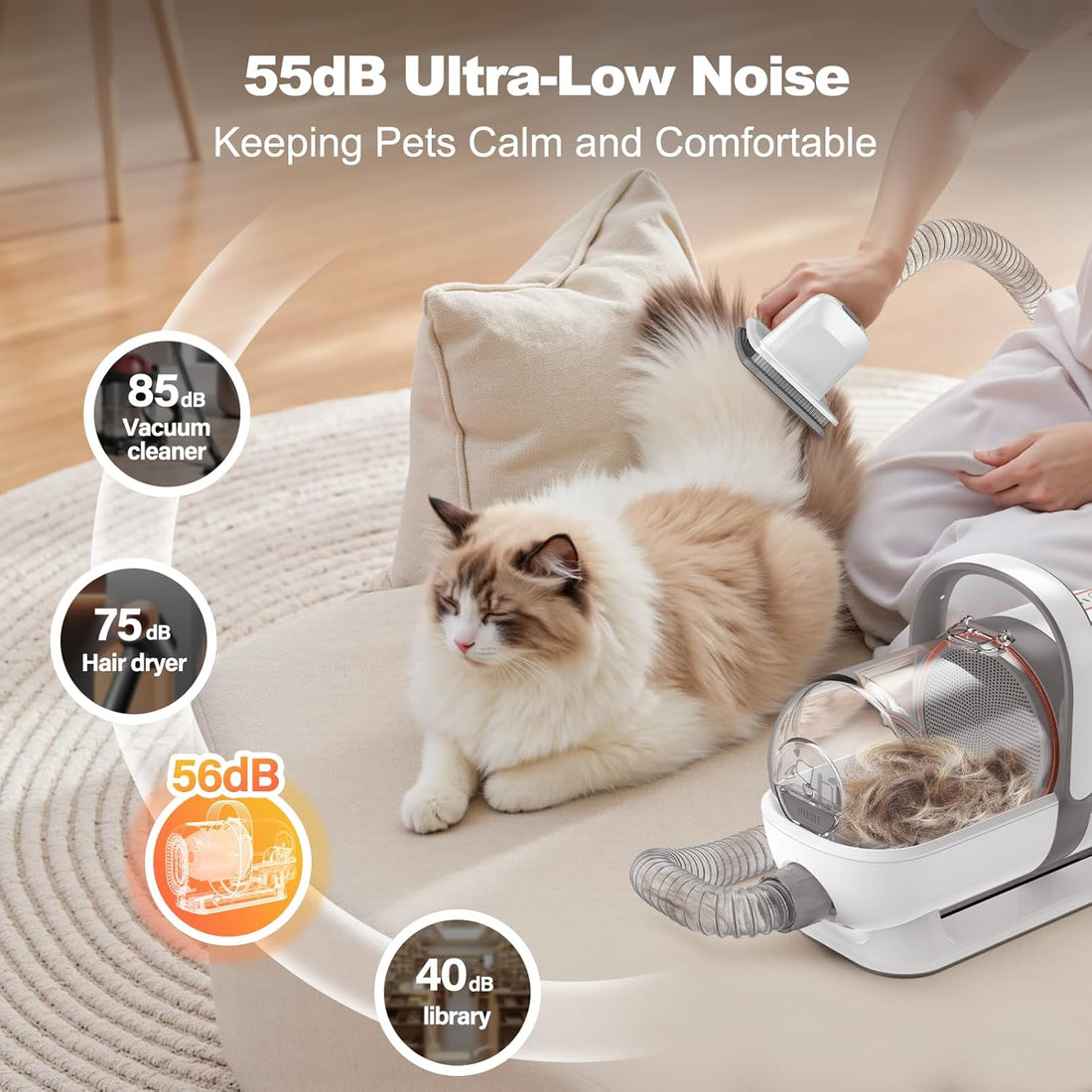 Afloia 6-in-1 Dog Grooming Kit, Pet Grooming Vacuum for Shedding