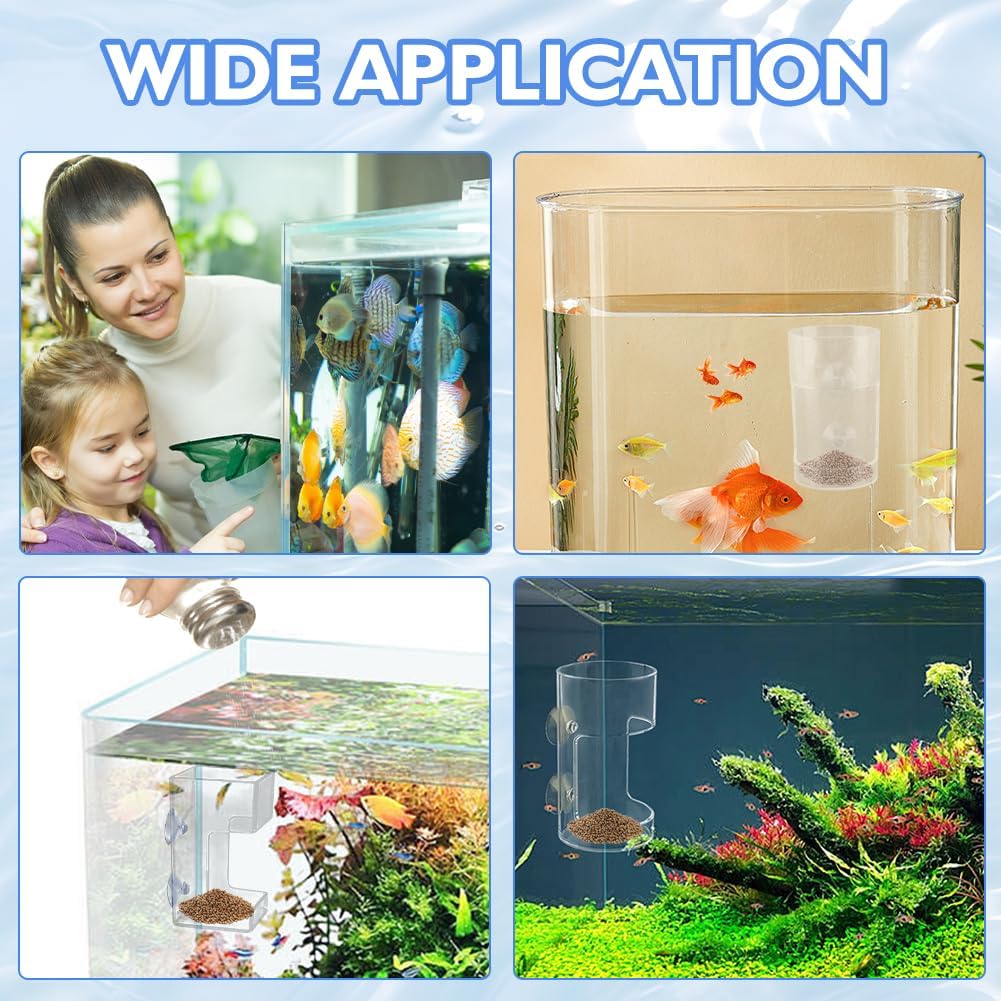 2pcs Fish Tank Feeding Tray w/Suction Cup - Aquarium Fish Feeding Tube