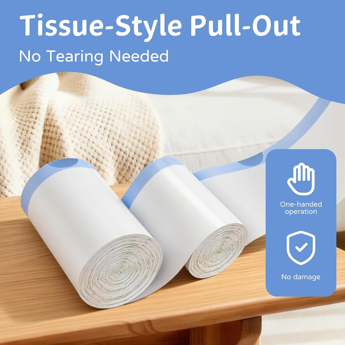 45 Count Tear-Free Waste Drawer Liners Bags Compatible with Litter