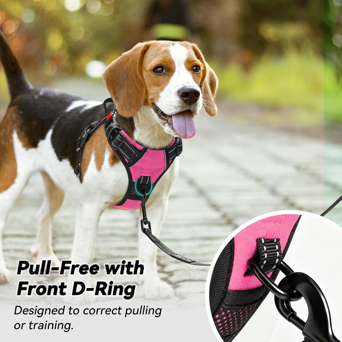 PoyPet No Pull Dog Harness, No Choke Front Lead Dog Reflective Harness
