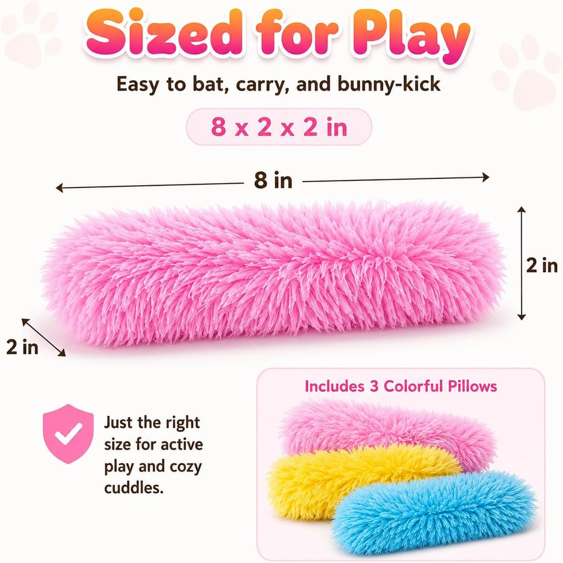 Dr. Fluffyyes 3 Fluffy Things Cat Toy Pillows with Catnip & Crinkle