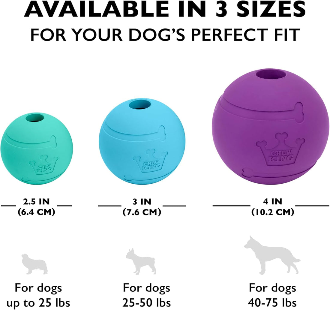Chew King Fetch Balls Extremely Durable Natural Rubber Toy 2.5 inch