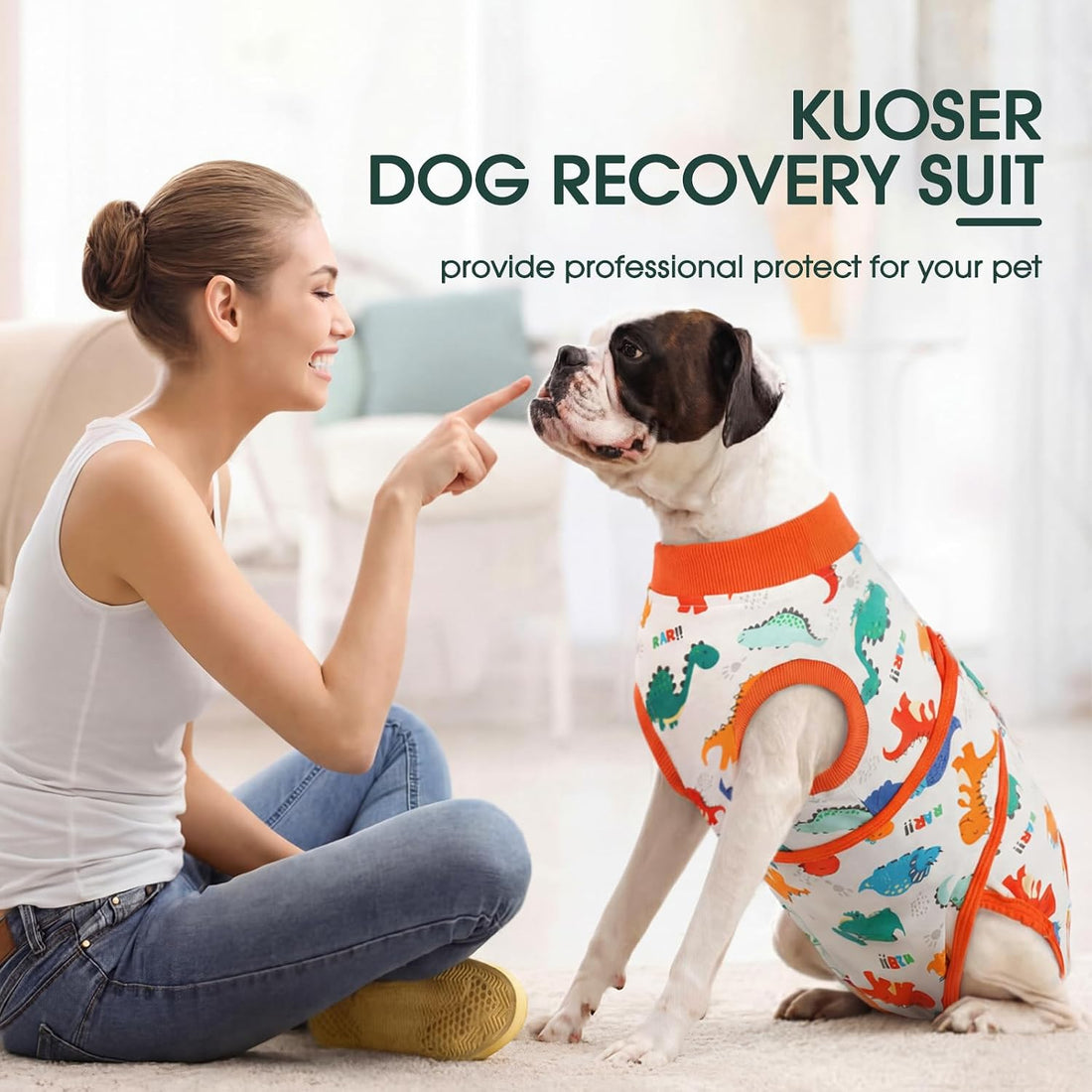 Kuoser Dog Surgery Recovery Suit, Surgical Suit for Dogs Male Female