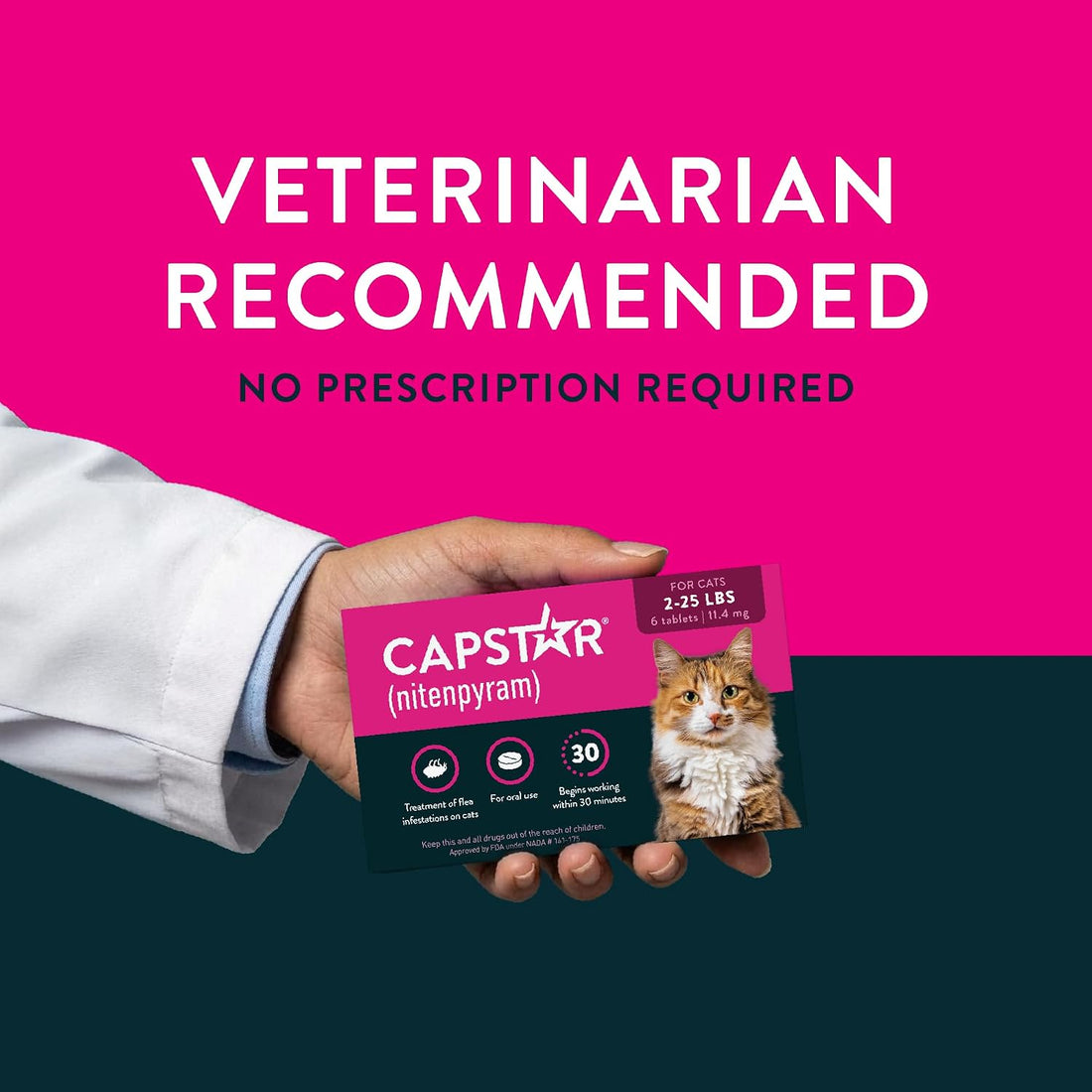 Capstar Cat Flea Treatment, Fast-Acting Oral Flea Treatment for Cats