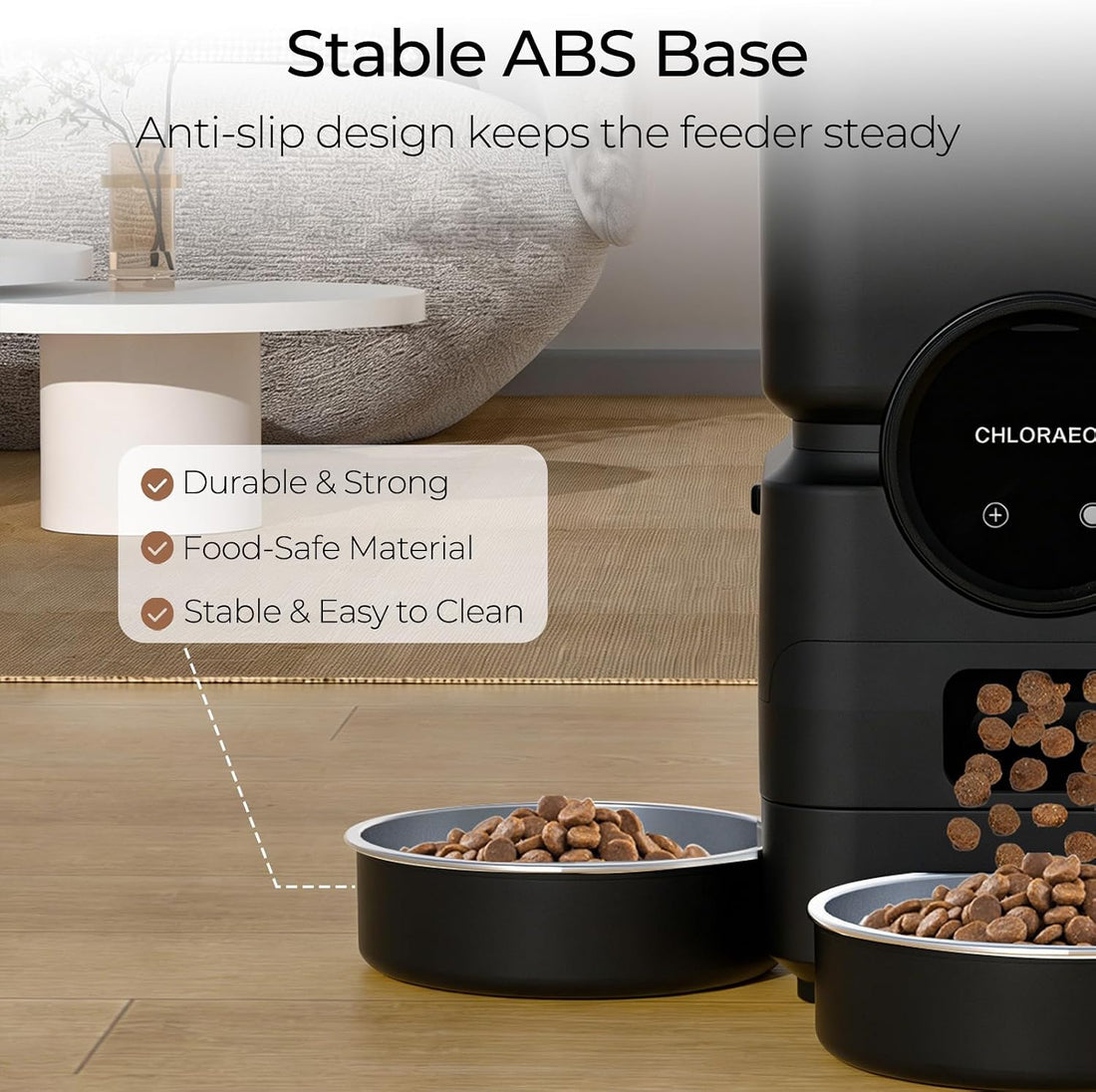 Automatic Cat Feeder for 3 Cats, 6L 2.4G WiFi Feeder, Slow Feed