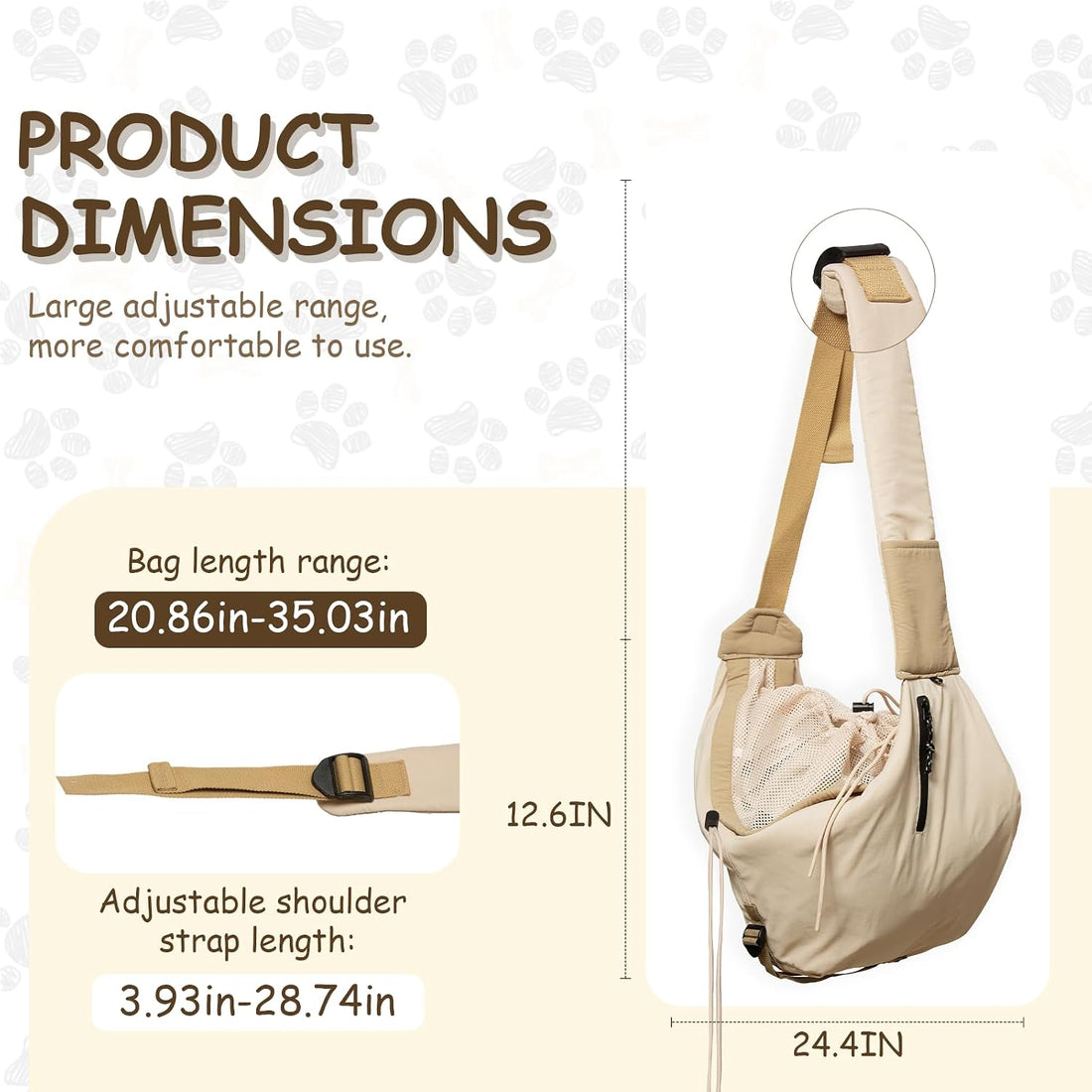 Dog Carrier Sling for Small Dogs/Cats Up to 15 lbs