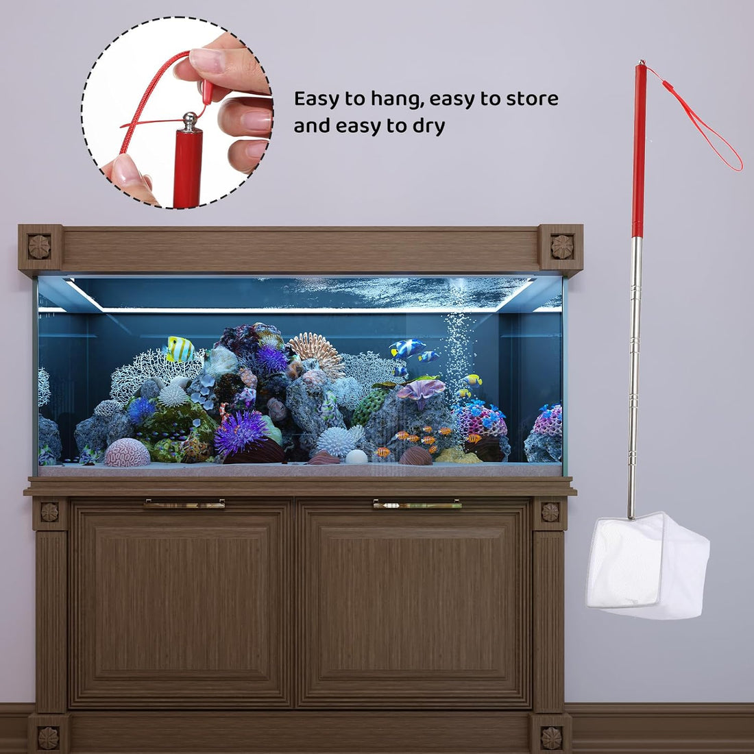 3 Inch Aquarium Net, Fish Net for Fish Tank with 8.6" to 39" Long