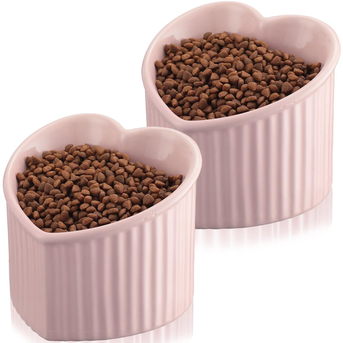 Mumufy 2 Pcs Ceramic Elevated Cat Bowls Tilted Elevated Raised Pet
