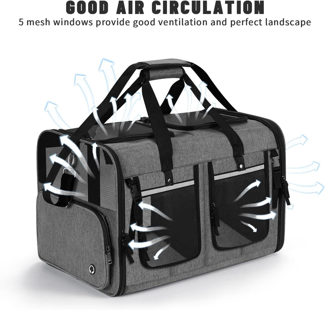 Double Cat Carrier for Two Cats, Foldable