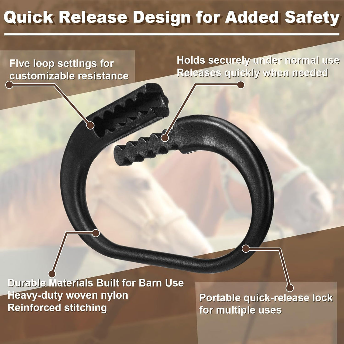 Shinylin 4 Pcs Protective Horse Tie Multi-Purpose Horse Clip