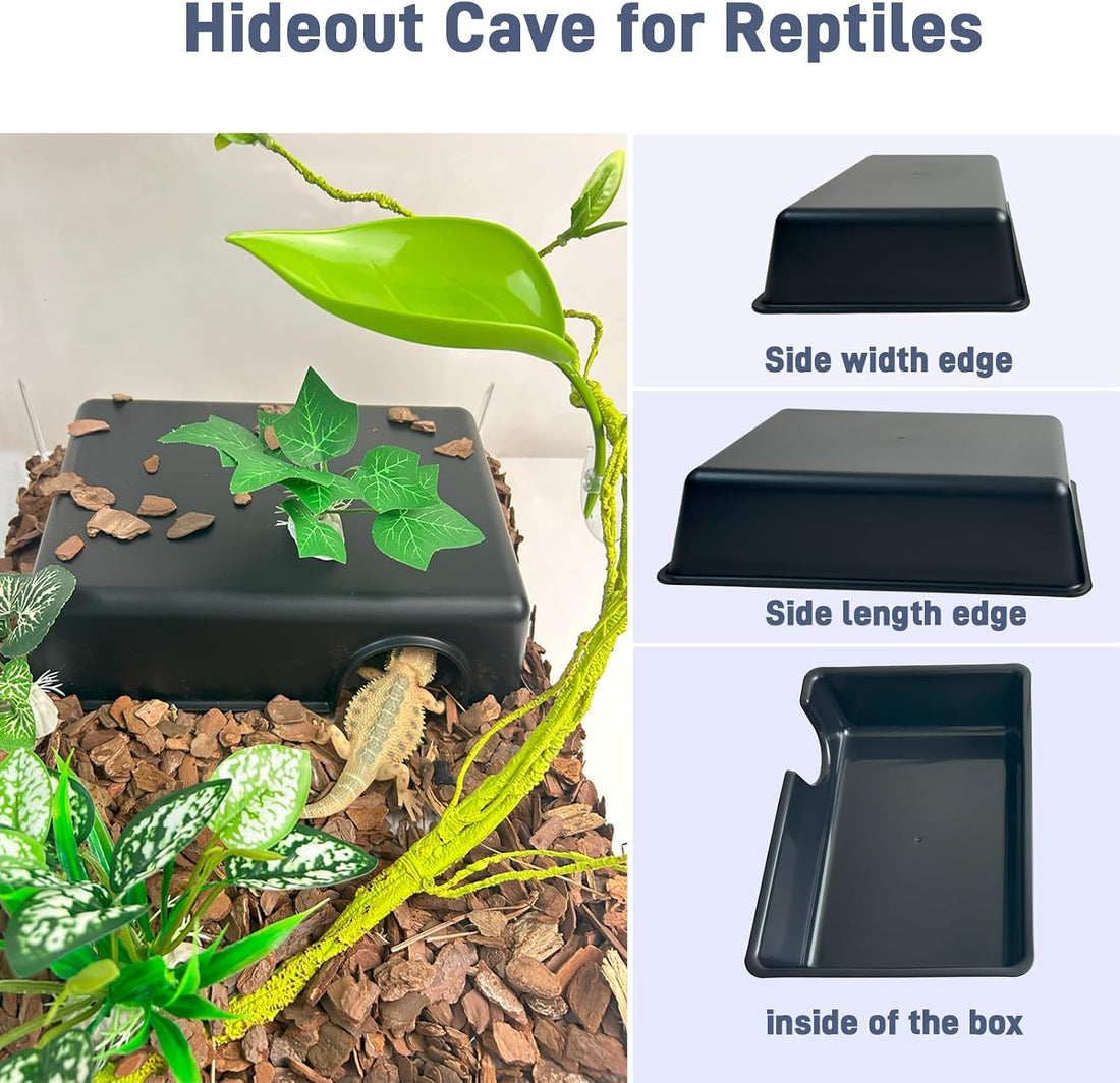 Reptile Hide Cave, Snake Hide for Ball Python & Gecko, Large Size 9.5"