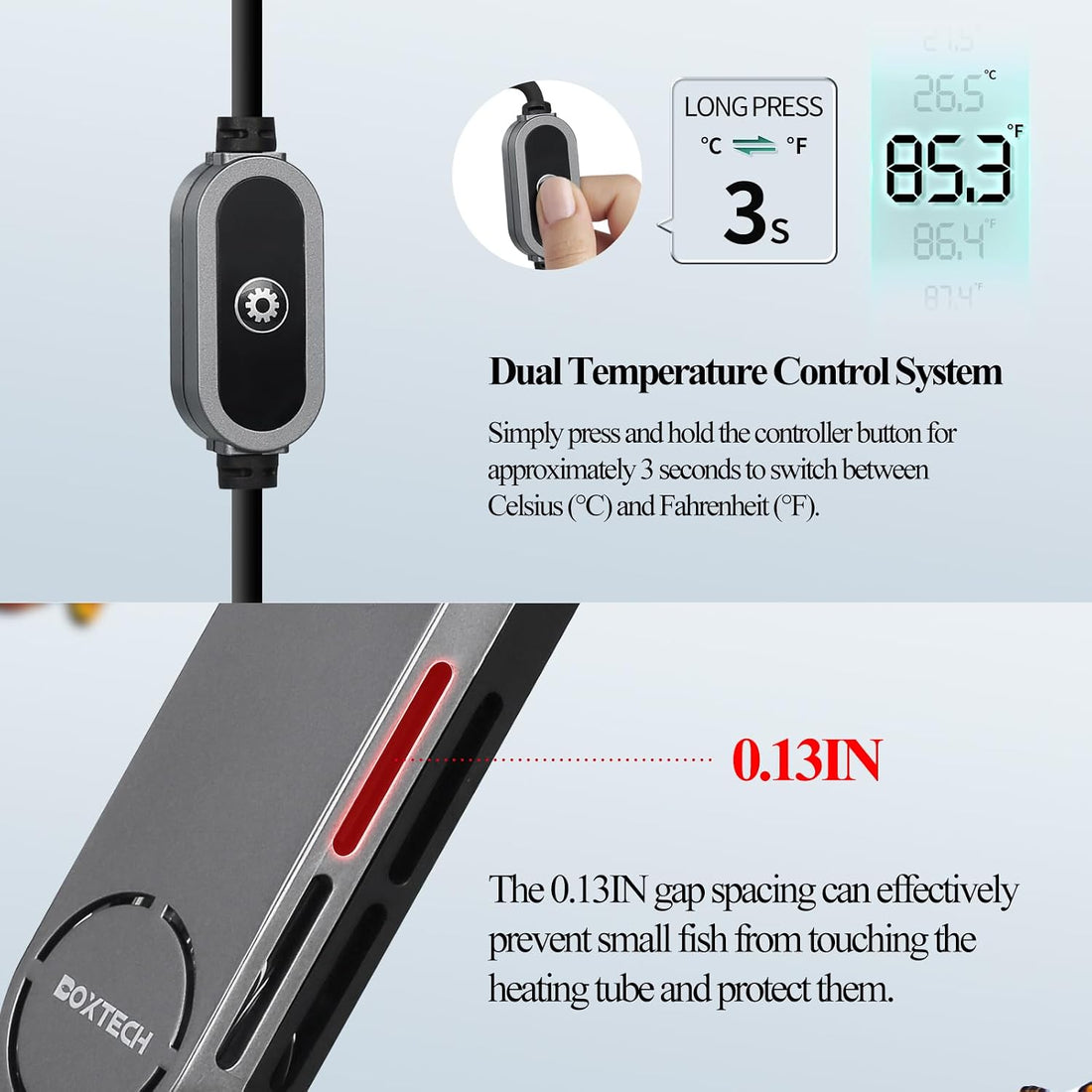 boxtech Small Fish Tank Heater - Mini Aquarium Heater