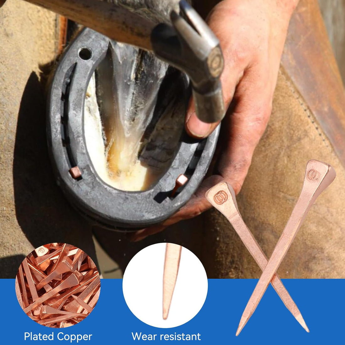 51 mm E5 Copper Plated Horseshoe Nails