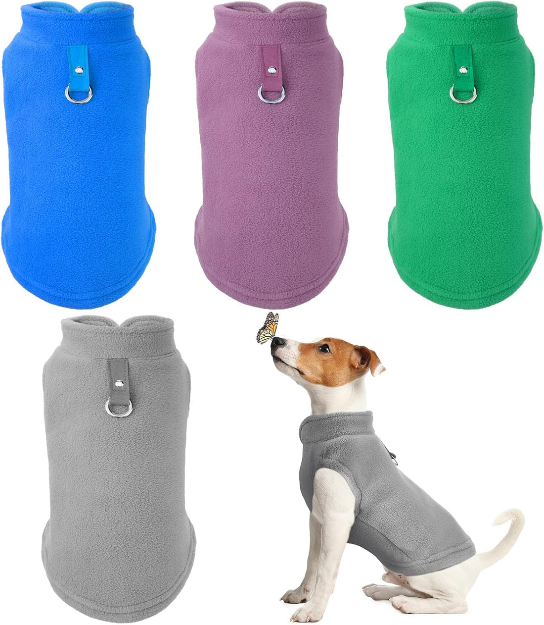 Satinior 4 Pcs Stretch Fleece Dog Sweater