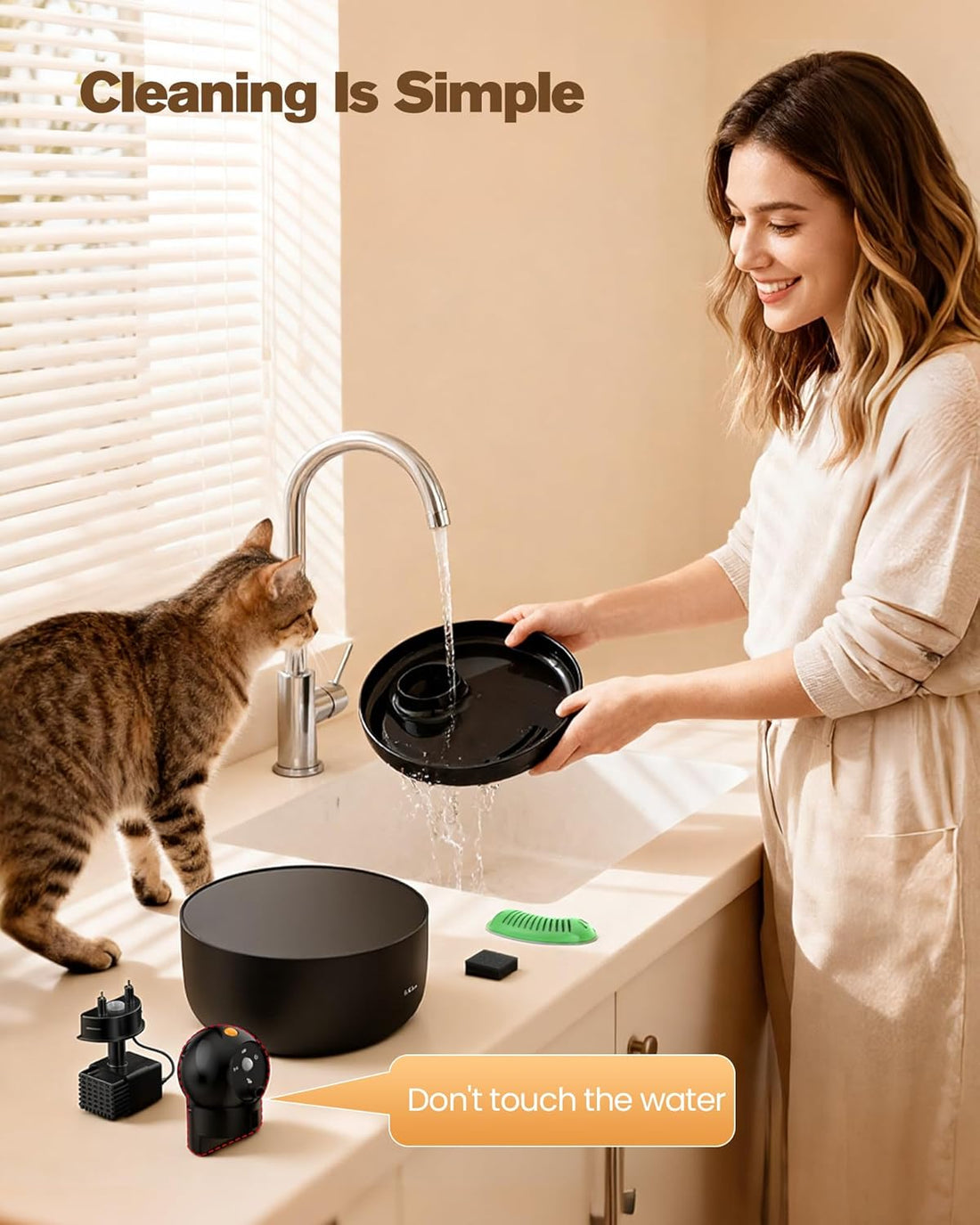Cat Water Fountain Wireless Cordless: Cat Fountain Battery Operated