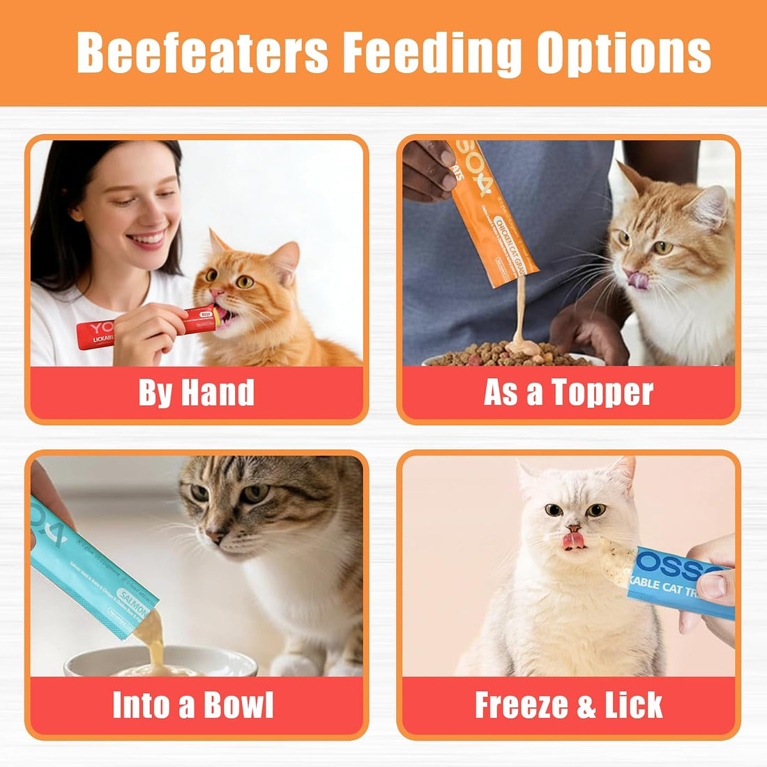 YOSSOA Lickable Cat Treats Variety Pack