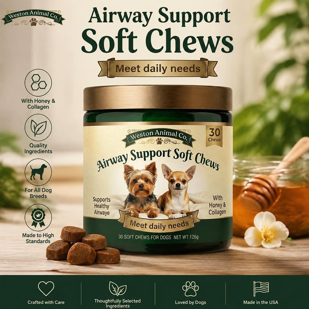 Weston Animal Co Airway Support Soft Chews, for Small Breeds