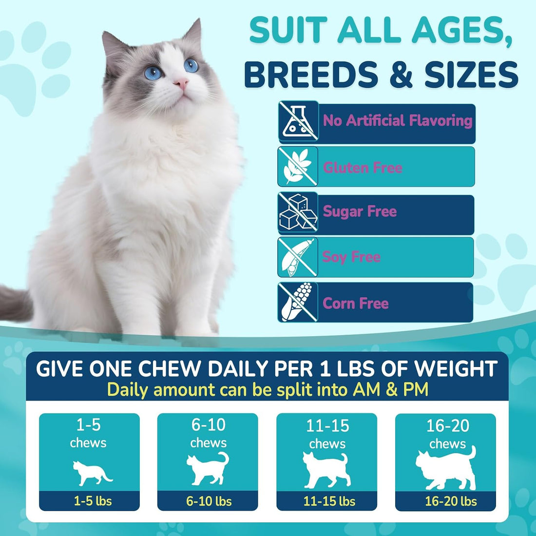 Woyamay Cat Calming Treats, 500 Crunchy & Creamy Calming Chews