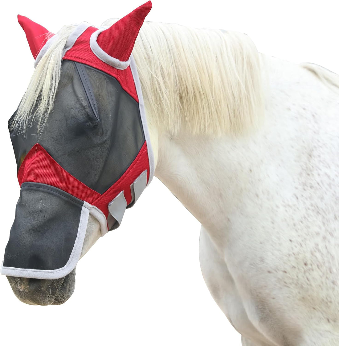 Horse Fly Mask with Ears & Long Nose, Fine Mesh