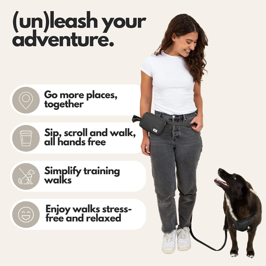 elby Hands Free Dog Leash with Treat Pouch