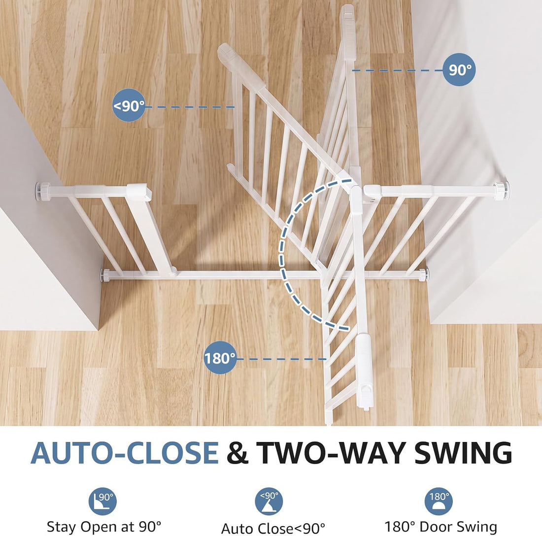 DUMOS 30-40.5" Baby Gate for Stairs & Doorways, Auto Close