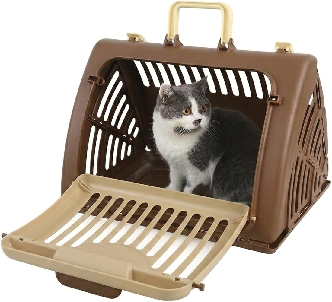 Foldable Portable Pet Carrier, Cat Carrier with Opening Door