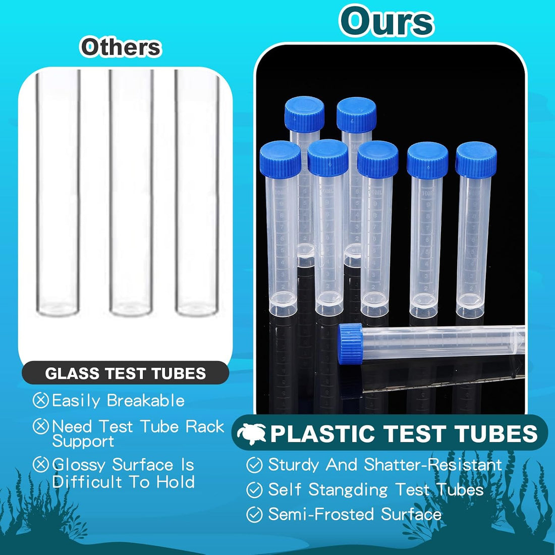 Konohan 12 Pcs 10ml Replacement Test Tubes for Aquarium Test Kits