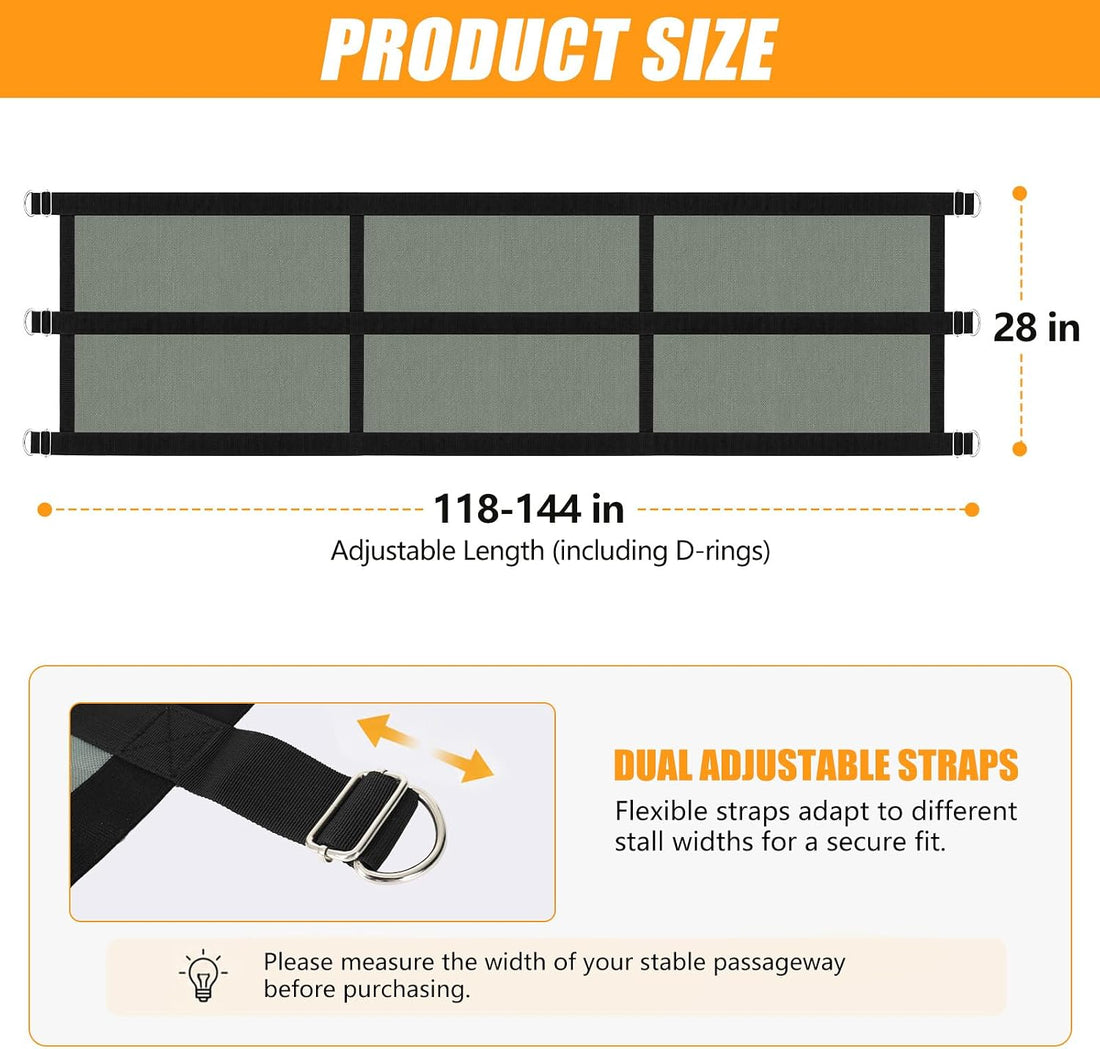 Horse Stall Guard 35.5-47In Aisle Guard Adjustable Horse Stall Gate