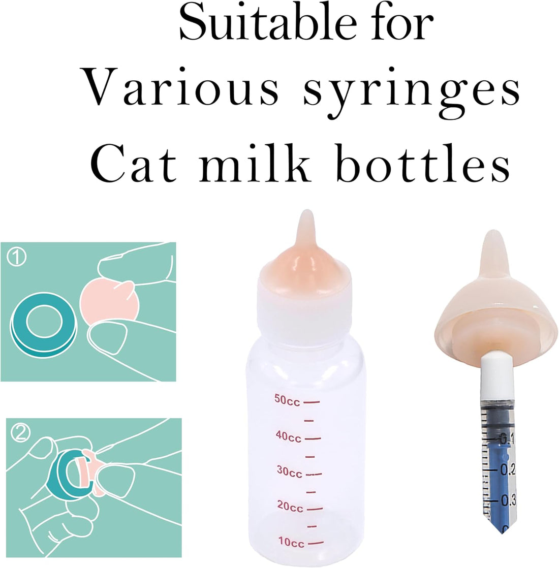 Doggiema Feeding Nipple and Syringes, Puppy Kitten Nipple Feeder Kit