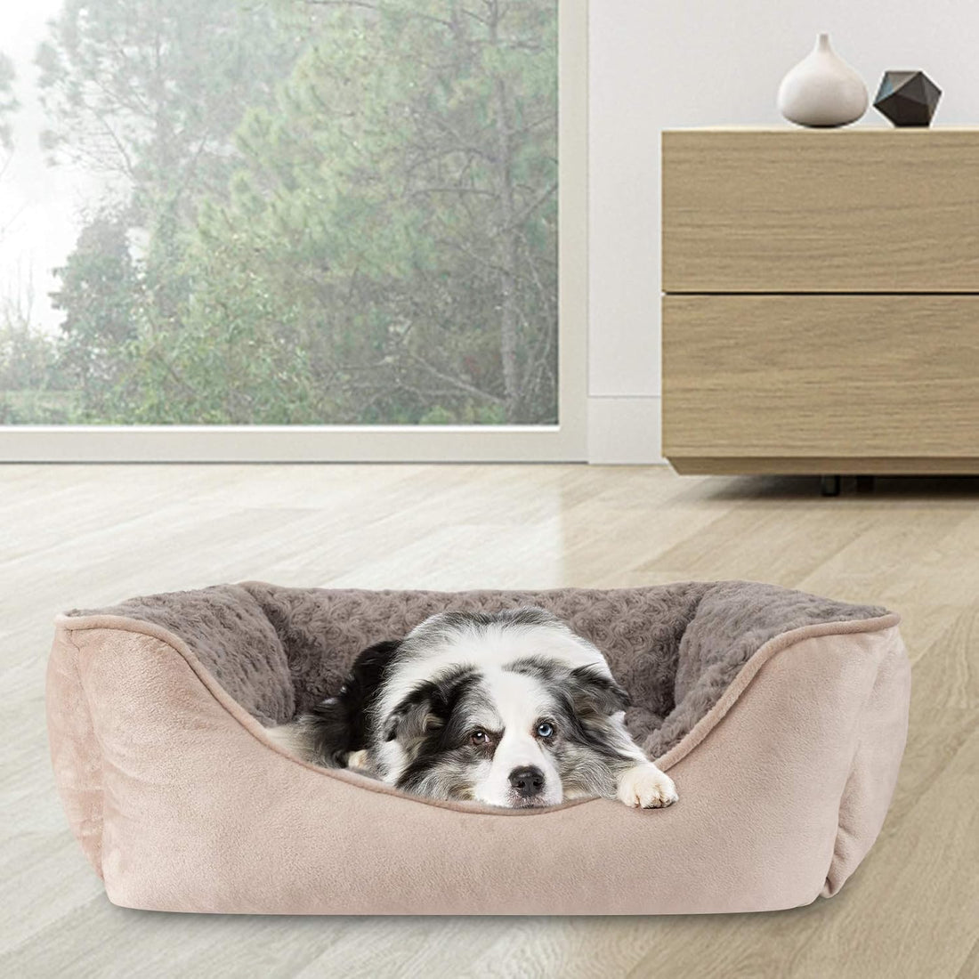 JOEJOY Rectangle Dog Bed for Large Medium Small Dogs