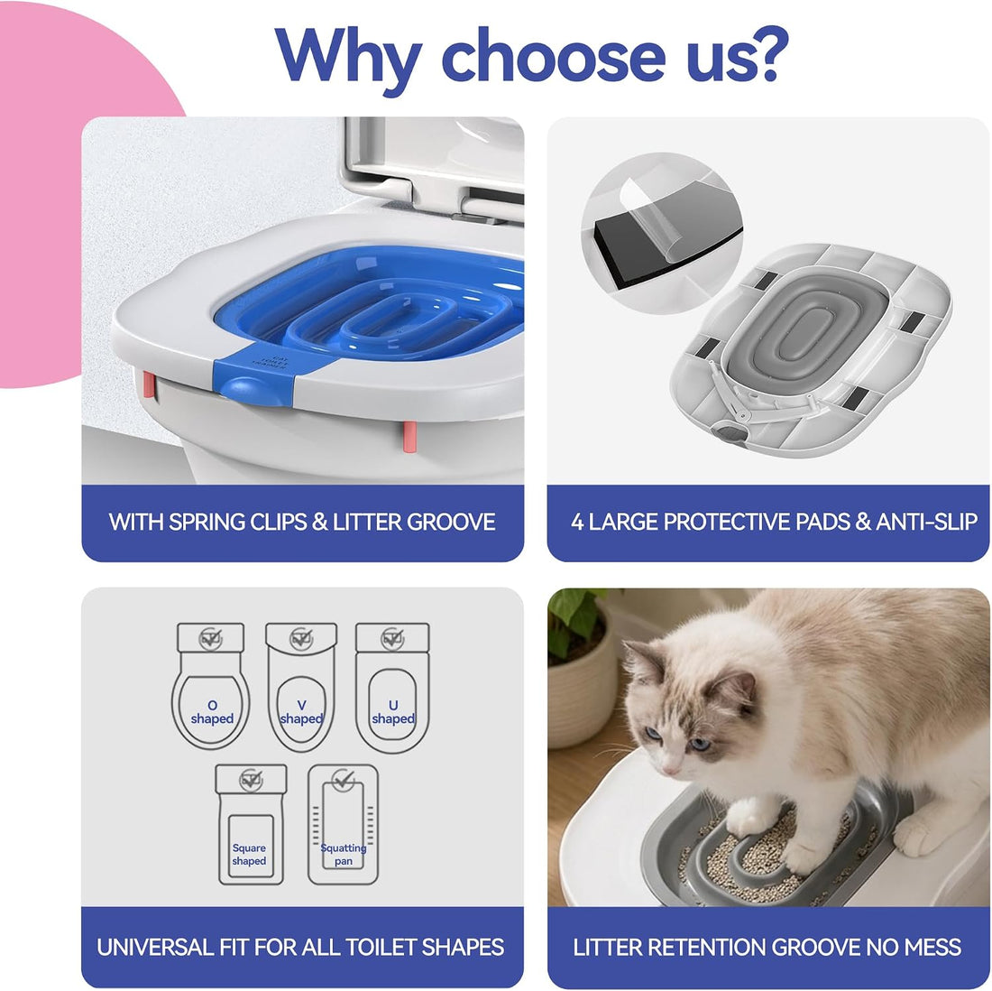 4th Gen Cat Toilet Trainer Kit | Universal Antislip Potty Seat Device
