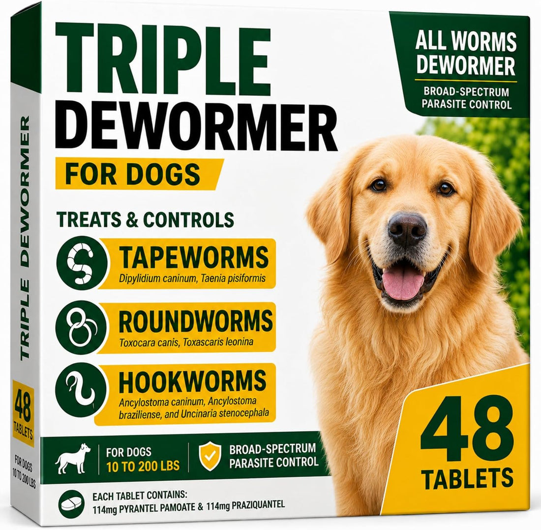 Dewormer for Dogs, Pyrantel Pamoate and Praziquantel for Tapeworms