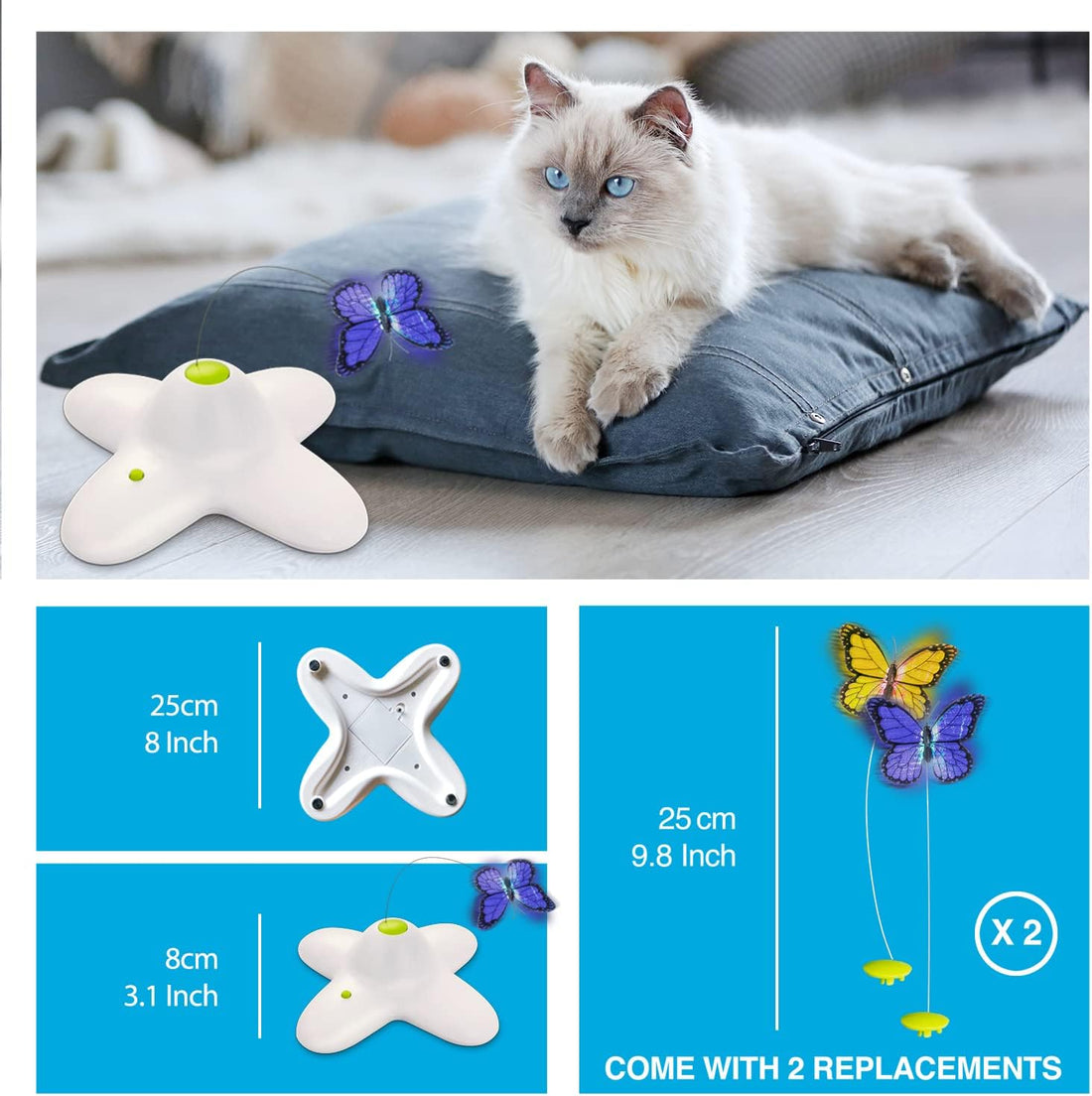 AFP Interactive Cat Toy, Butter-Fly Interactive for Indoor Cats