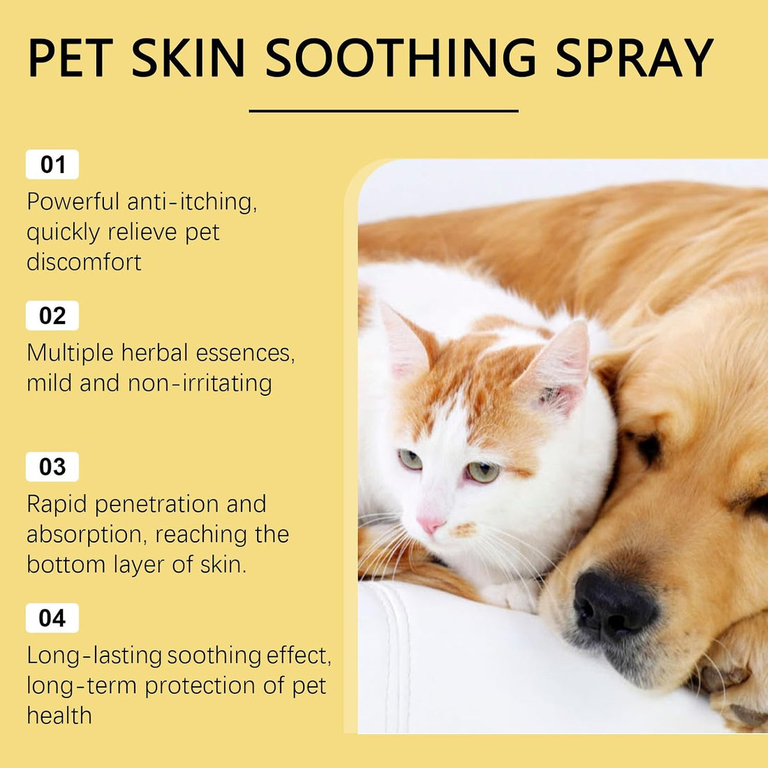 2Pcs Pet Skin Treatment Spray for Dogs & Cats, Reduces Scratching