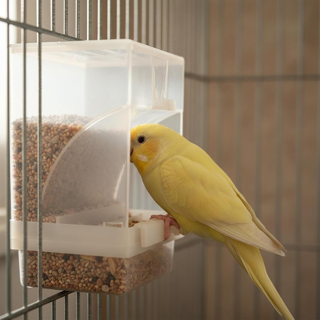 Hypeety Automatic Bird Feeder No Mess Parakeet Cage Seed Food