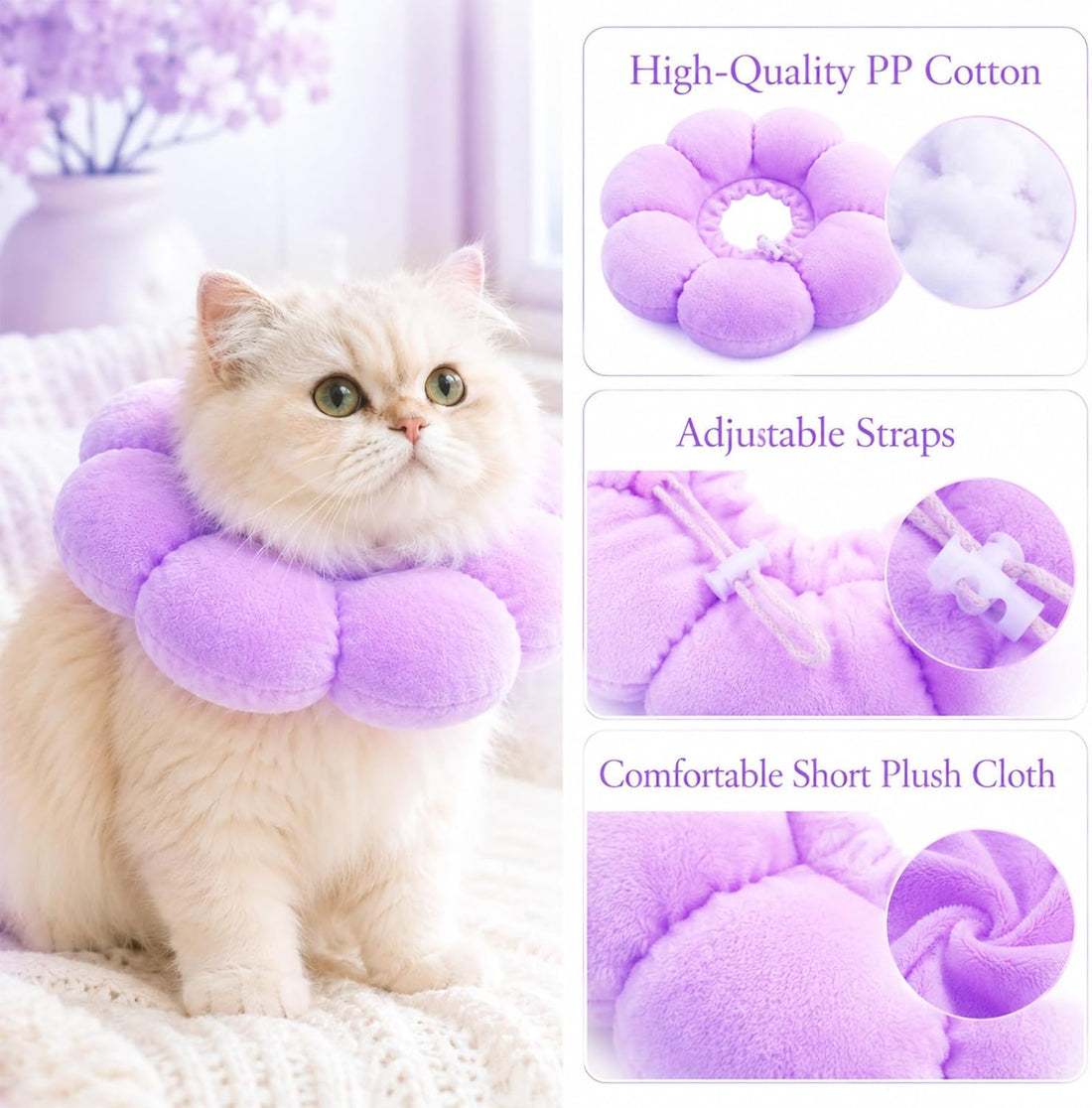 Cat Cone Collar, Comfy Cat Recovery Elizabeth Collar to Stop Licking